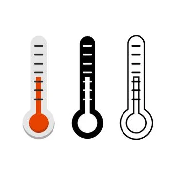 Thermometer icon set on white background. Stock Vector illustration. Stock Illustration