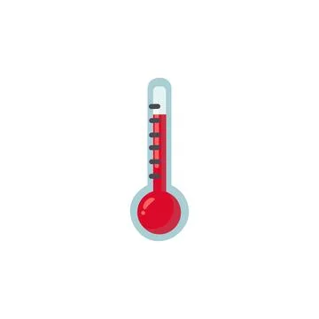 Thermometer Icon Showing High Temperature. Vector icon. Stock Illustration
