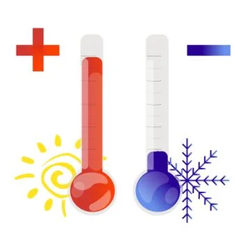 Thermometer icon. Vector. Celsius and Fahrenheit. measuring hot and cold Stock Illustration