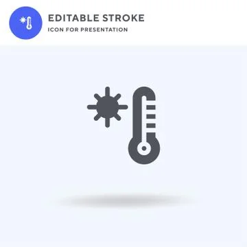 Thermometer icon vector, filled flat sign, solid pictogram isolated on white, Illustrazione stock