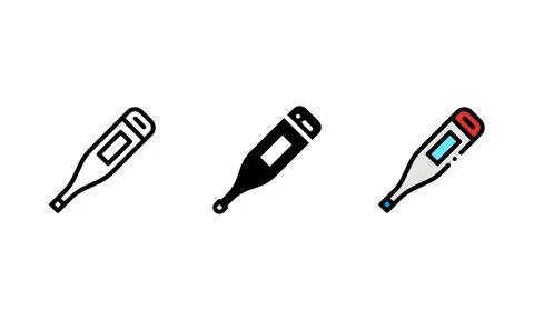 Thermometer Icon. vector icon with outline, glyph, and filled outline style.. Illustrazione stock