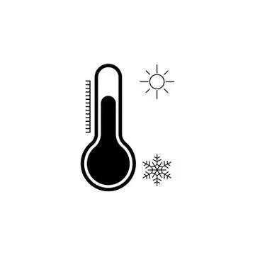 Thermometer icon, vector illustration black on white background Stock Illustration