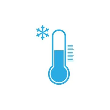 Thermometer icon, vector illustration. Cold weather. Flat design. Stock Illustration