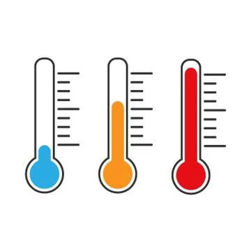 Thermometer icon, vector illustration. Cold, Hot, Normal weather. Flat design Stock Illustration
