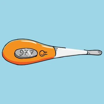 Thermometer icon. Vector illustration of electronic thermometer.  Hand drawn  Stock-Illustration