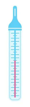 Thermometer icon vector. The red thermometer shows the patient s high tempera Stock Illustration