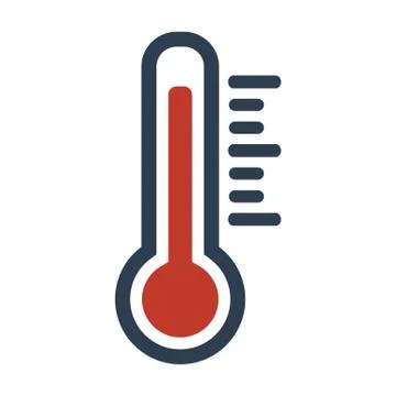 Thermometer icon on white background. Illustrazione stock