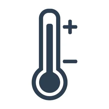 Thermometer icon on white background. Stock Illustration
