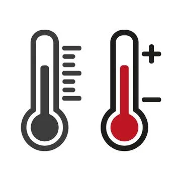 Thermometer icon on white background. Stock Illustration