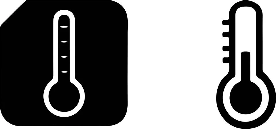 Thermometer icon on white background Stock Illustration