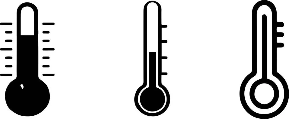 Thermometer icon on white background Stock Illustration