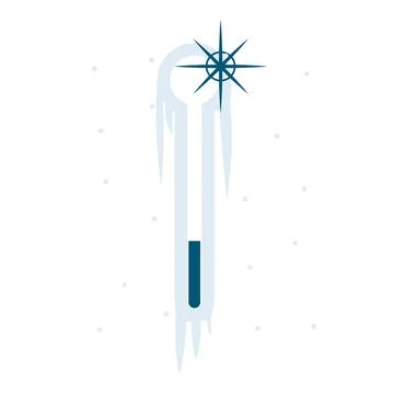 Thermometer illustration in winter. Stock Illustration