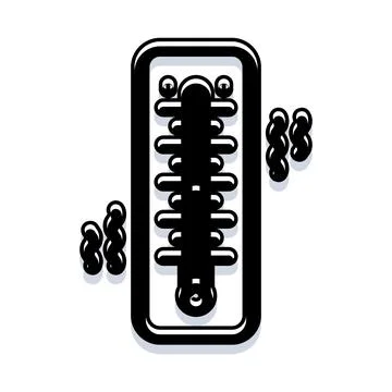 Thermometer indicating high temperature and heat concept Stock Illustration