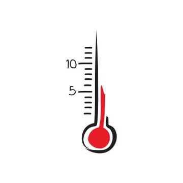 Thermometer indicator hand drawn concept for health measuring 스톡 일러스트