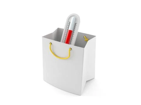 Thermometer inside shopping bag Ilustración de archivo