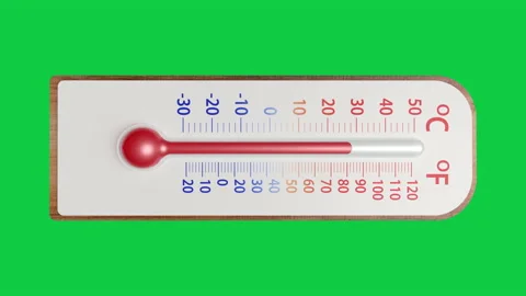 Thermometer isolated on green screen background Stock Footage 202231714