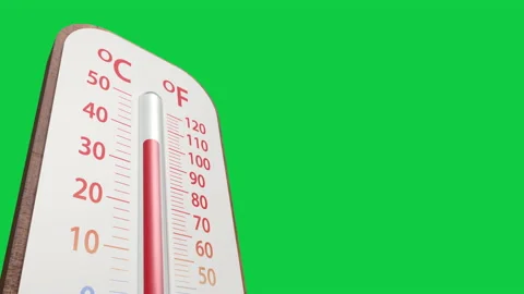 Thermometer isolated on green screen background Stock Footage 208600334