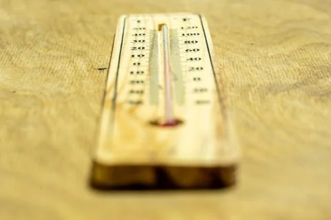 Thermometer on kitchen table close-up Stock Photos
