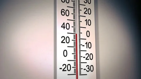 Thermometer with level at 30 degrees Stock Footage 260568098