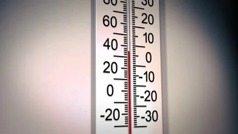 Thermometer with level at 35 degrees Stock Footage 260623864