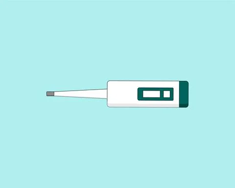 Thermometer on light blue background Illustrazione stock
