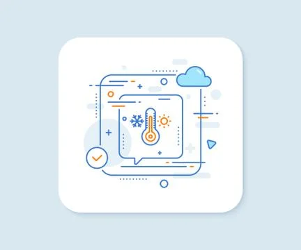 Thermometer line icon. Cold and warm thermostat sign. Vector Stock Illustration