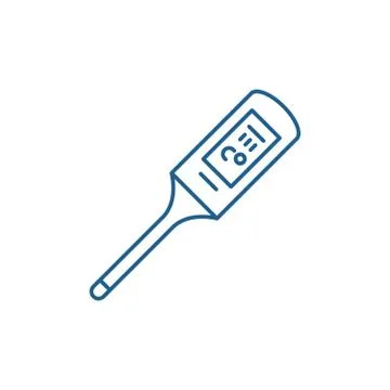 Thermometer line icon concept. Thermometer flat vector symbol, sign, outline 스톡 일러스트
