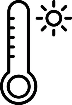 Thermometer Line Icon Design Stock Illustration