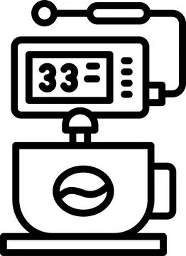 Thermometer Line Icon Design Stock Illustration