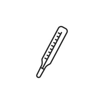 Thermometer line icon with editable stroke. Simple outline design - health care Stock Illustration