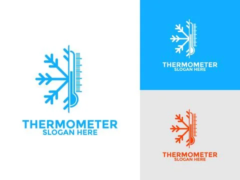 Thermometer logo concept icon vector set isolated, For web design element, .. 스톡 일러스트