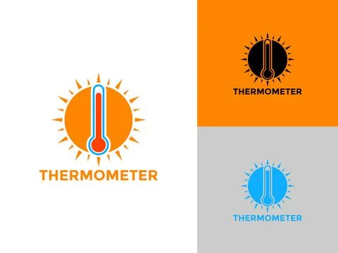 Thermometer logo concept icon vector set isolated, For web design element, .. 스톡 일러스트