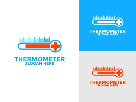 Thermometer logo concept icon vector set isolated, For web design element, .. 스톡 일러스트