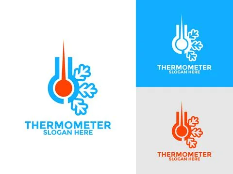 Thermometer logo concept icon vector set isolated, For web design element, .. 스톡 일러스트