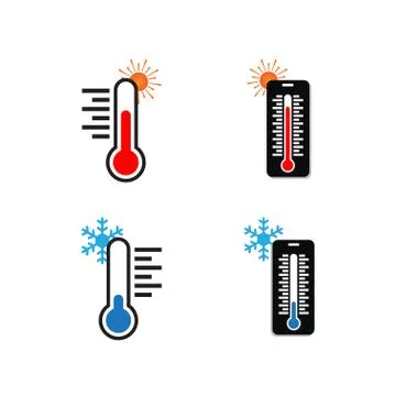 Thermometer logo design template Stock Illustration