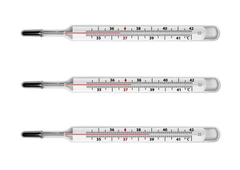 Thermometer for measuring body temperature in a vector. Stock Illustration