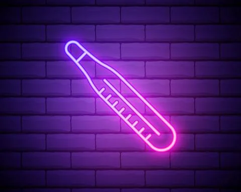 Thermometer neon icon. Elements of Measure set. Simple icon for websites, web Stock Illustration