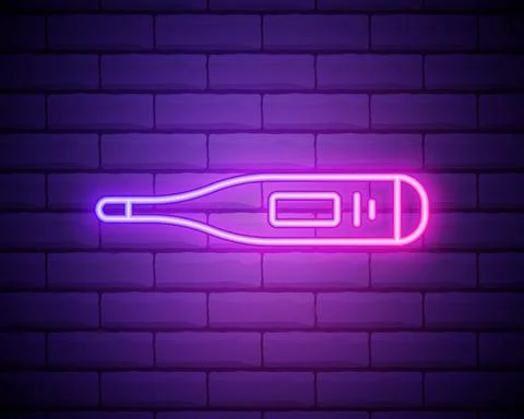 Thermometer neon icon. Elements of Measure set. Simple icon for websites, web Stock Illustration