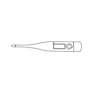 Thermometer in one continuous line drawing. Stock Illustration