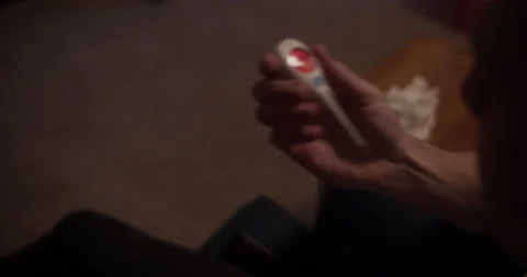 Thermometer reading sick Video stock 134177194