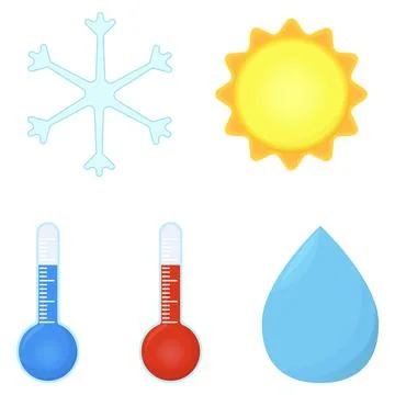 Thermometer red and blue, cold and hot vector icon Stock Illustration