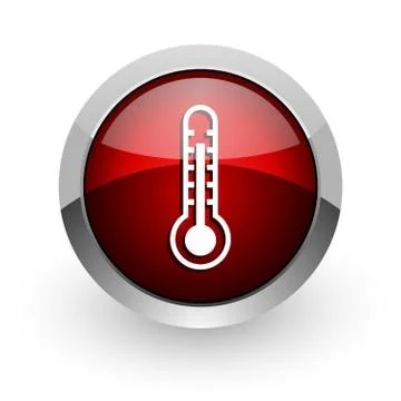 Thermometer red circle web glossy icon. Stock-Illustration