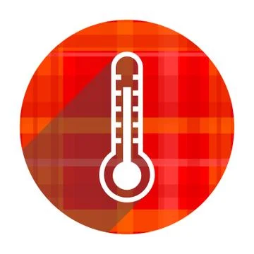 Thermometer red flat icon isolated. Stockillustratie