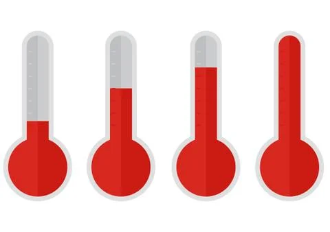 Thermometer red flat Stock Illustration