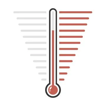 Thermometer red goal vector flat design Stock Illustration