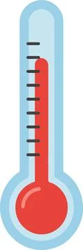 Thermometer with red liquid, minimal simple vector illustration Stock Illustration
