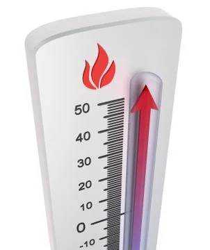 Thermometer : rise of temperature Ilustração Stock