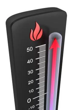 Thermometer : rise of temperature Stock Illustration