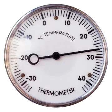 Thermometer with scale, isolated on white background, centigrade scale Stock Photos