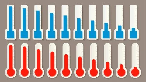 Thermometer set percentage Stock Illustration